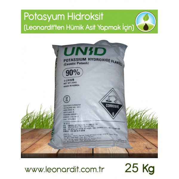 Potasyum Hidroksit (Leonardit'ten Hümik Asit Yapmak İçin) 25 KG